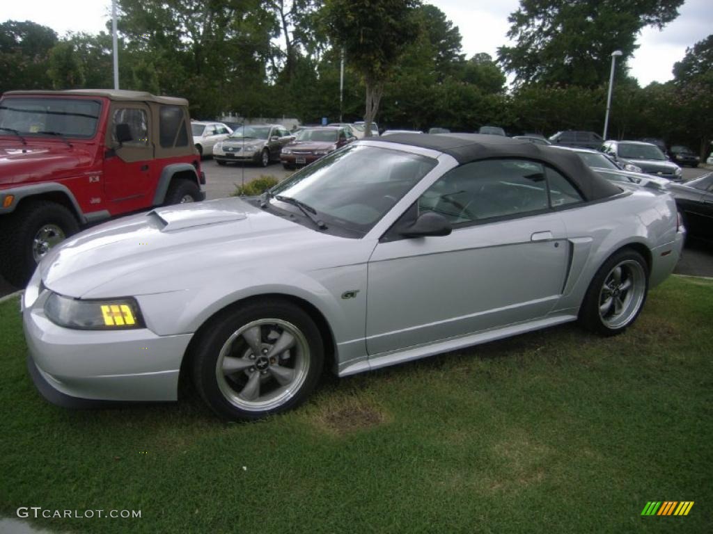 2002 Mustang GT Convertible - Satin Silver Metallic / Dark Charcoal photo #22