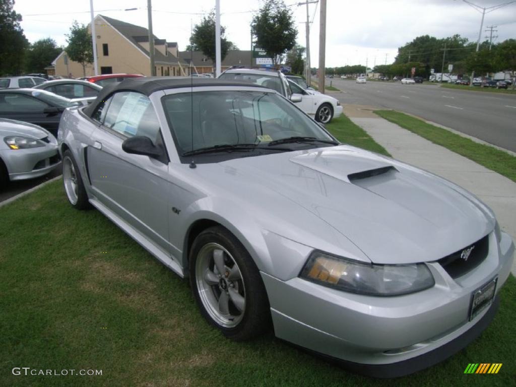 2002 Mustang GT Convertible - Satin Silver Metallic / Dark Charcoal photo #23