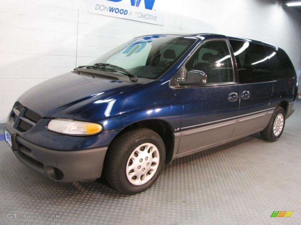 2000 Grand Caravan LE - Patriot Blue Pearlcoat / Mist Gray photo #2