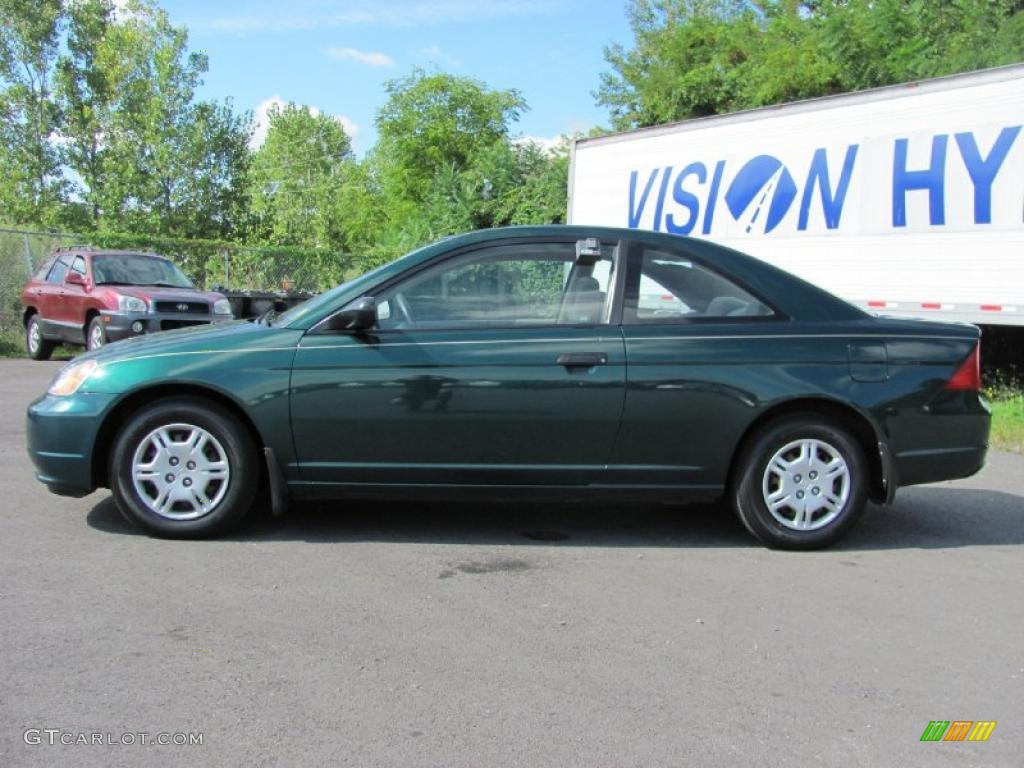 2001 Civic LX Coupe - Clover Green / Beige photo #9