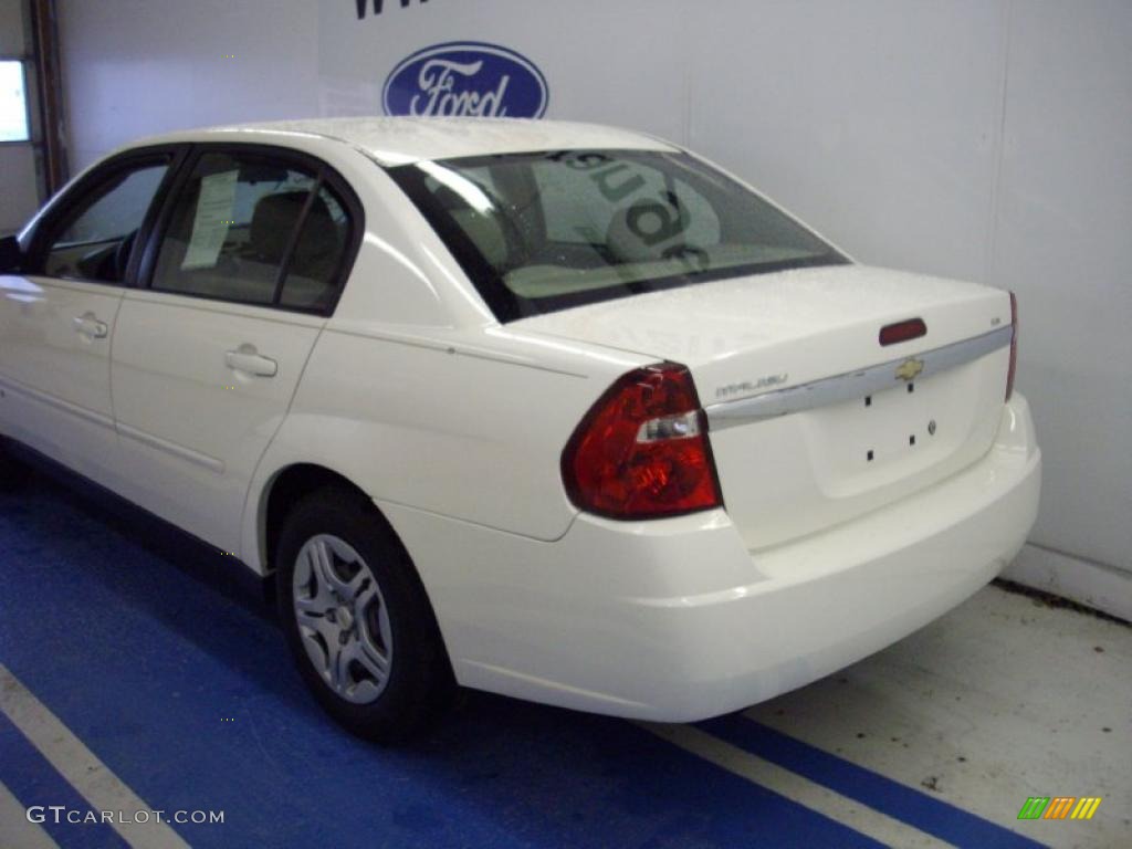 2007 Malibu LS Sedan - White / Titanium Gray photo #3