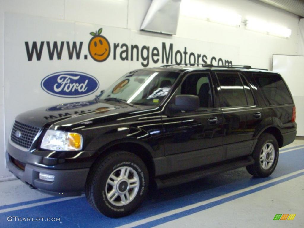 2003 Expedition XLT 4x4 - Black Clearcoat / Flint Grey photo #1