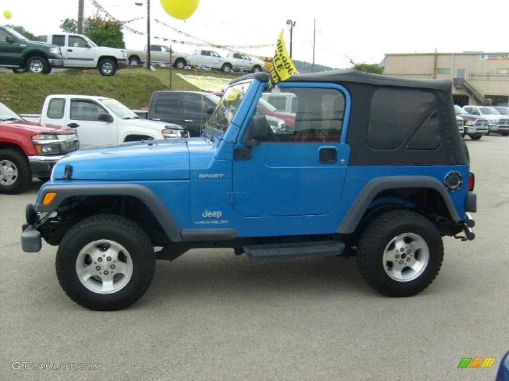 2003 Wrangler Sport 4x4 - Intense Blue Pearl / Dark Slate Gray photo #2