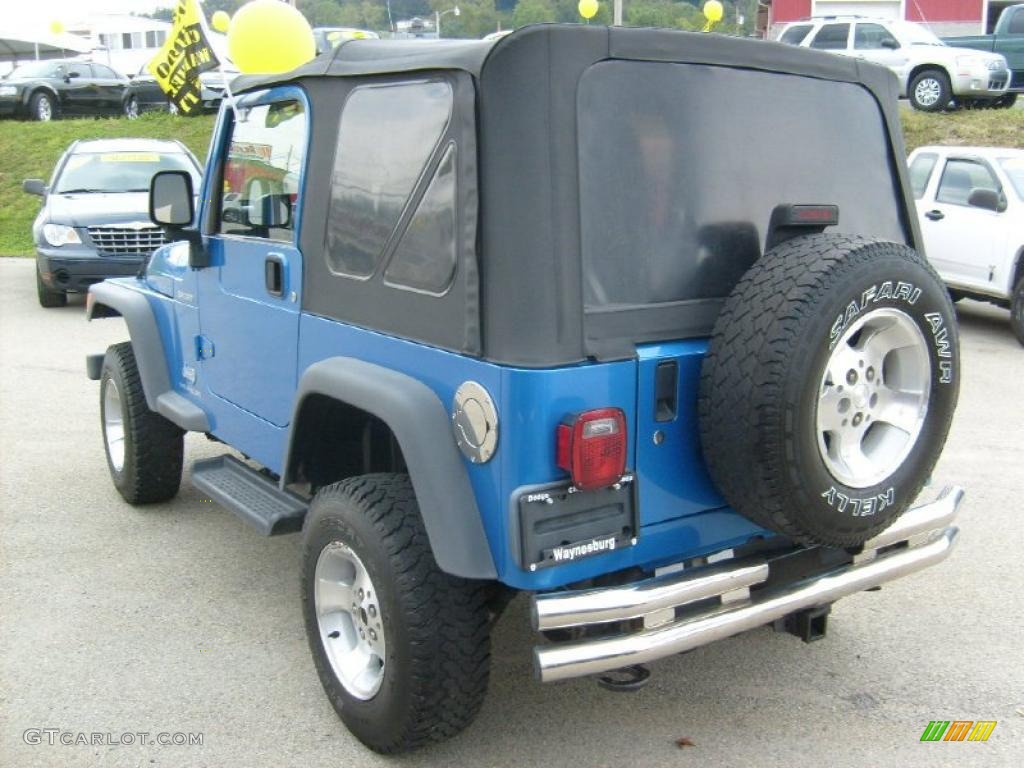 2003 Wrangler Sport 4x4 - Intense Blue Pearl / Dark Slate Gray photo #3