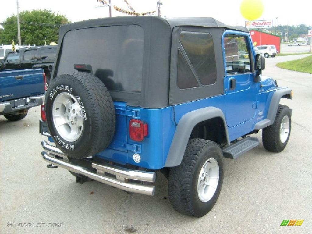 2003 Wrangler Sport 4x4 - Intense Blue Pearl / Dark Slate Gray photo #5