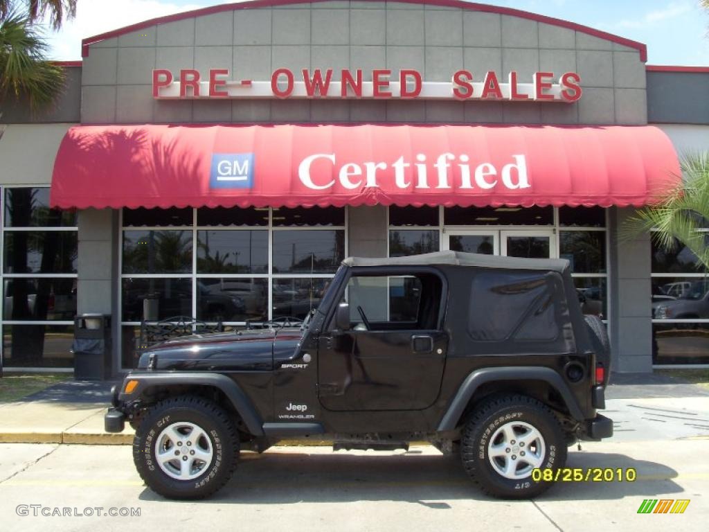 2004 Wrangler Sport 4x4 - Black / Dark Slate Gray photo #1
