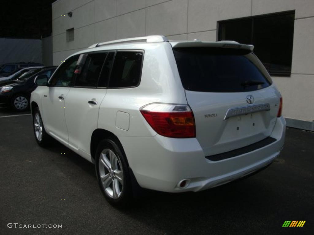 2009 Highlander Limited 4WD - Blizzard White Pearl / Sand Beige photo #2