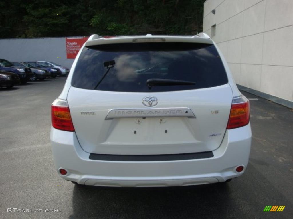 2009 Highlander Limited 4WD - Blizzard White Pearl / Sand Beige photo #3