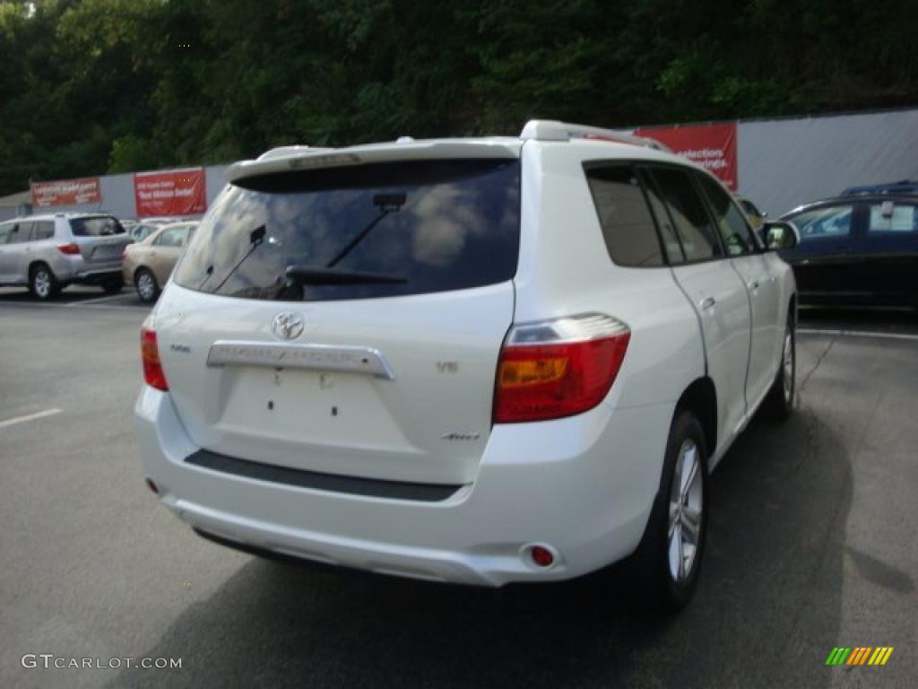 2009 Highlander Limited 4WD - Blizzard White Pearl / Sand Beige photo #4
