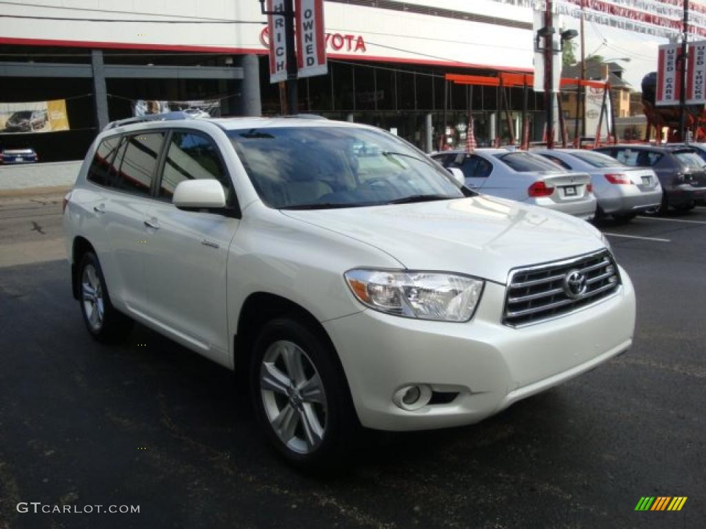 2009 Highlander Limited 4WD - Blizzard White Pearl / Sand Beige photo #6