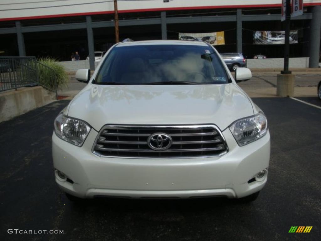 2009 Highlander Limited 4WD - Blizzard White Pearl / Sand Beige photo #10