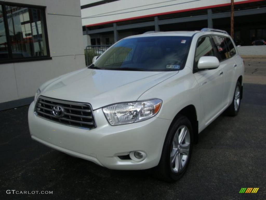 2009 Highlander Limited 4WD - Blizzard White Pearl / Sand Beige photo #11