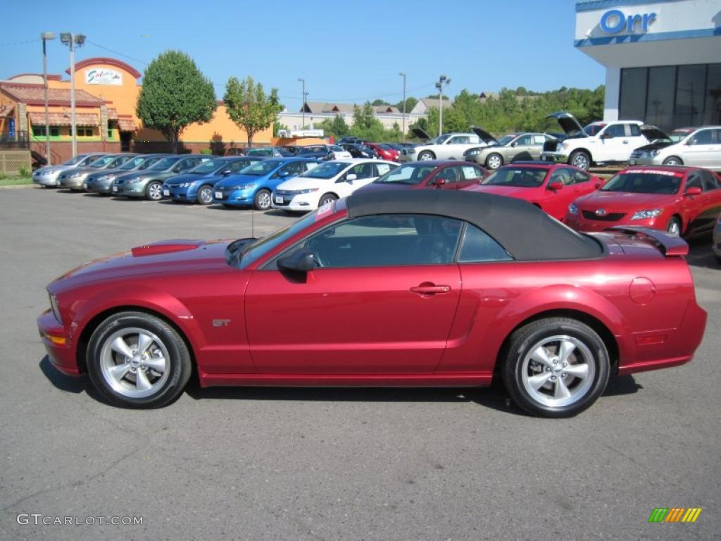 2007 Mustang GT Premium Convertible - Redfire Metallic / Dark Charcoal photo #2