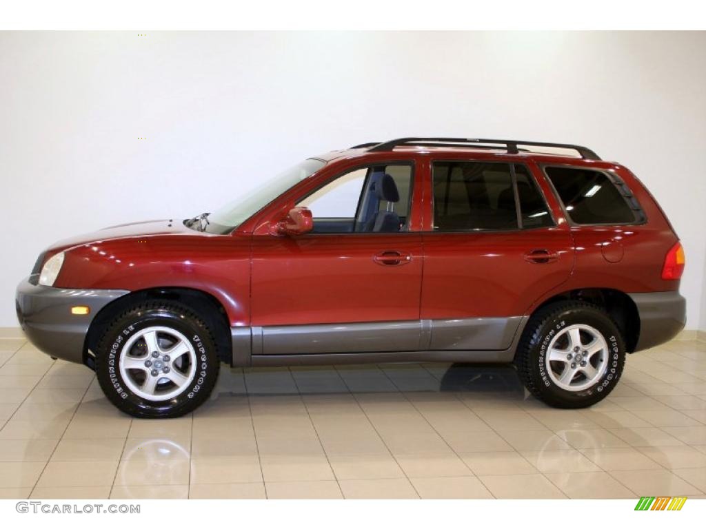 2004 Santa Fe  - Merlot Red / Gray photo #4