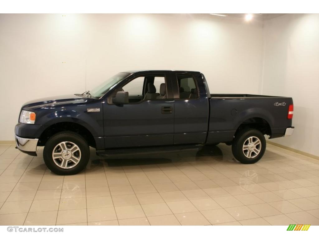 2006 F150 XLT SuperCab 4x4 - True Blue Metallic / Medium/Dark Flint photo #4