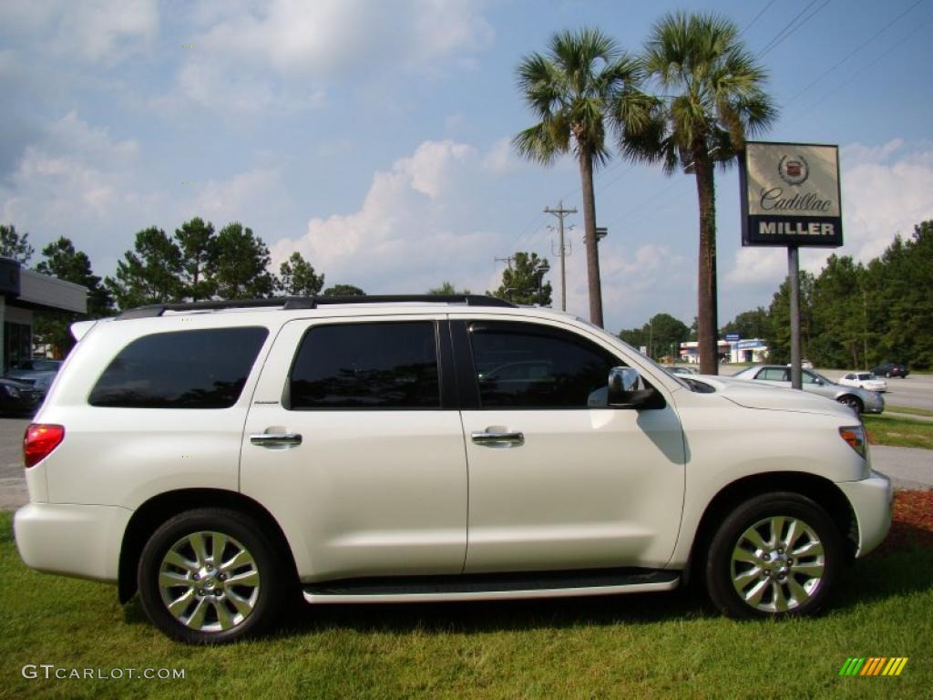 2010 Sequoia Platinum - Blizzard White Pearl / Red Rock photo #1