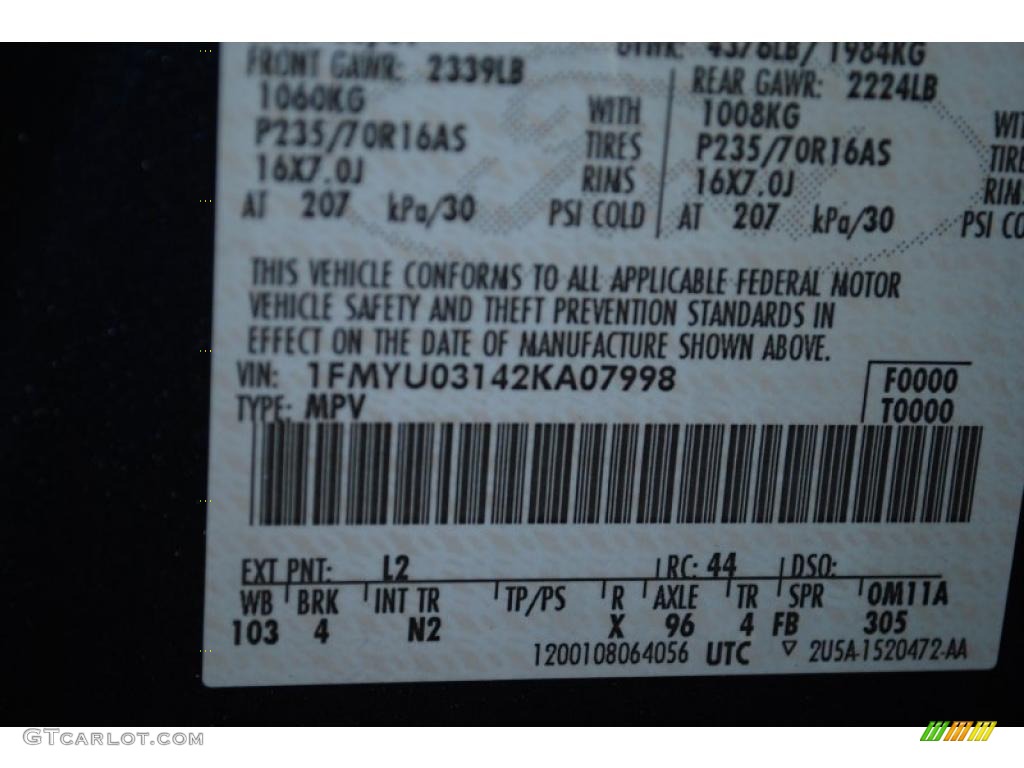 2002 Escape XLT V6 - True Blue Metallic / Medium Graphite photo #52