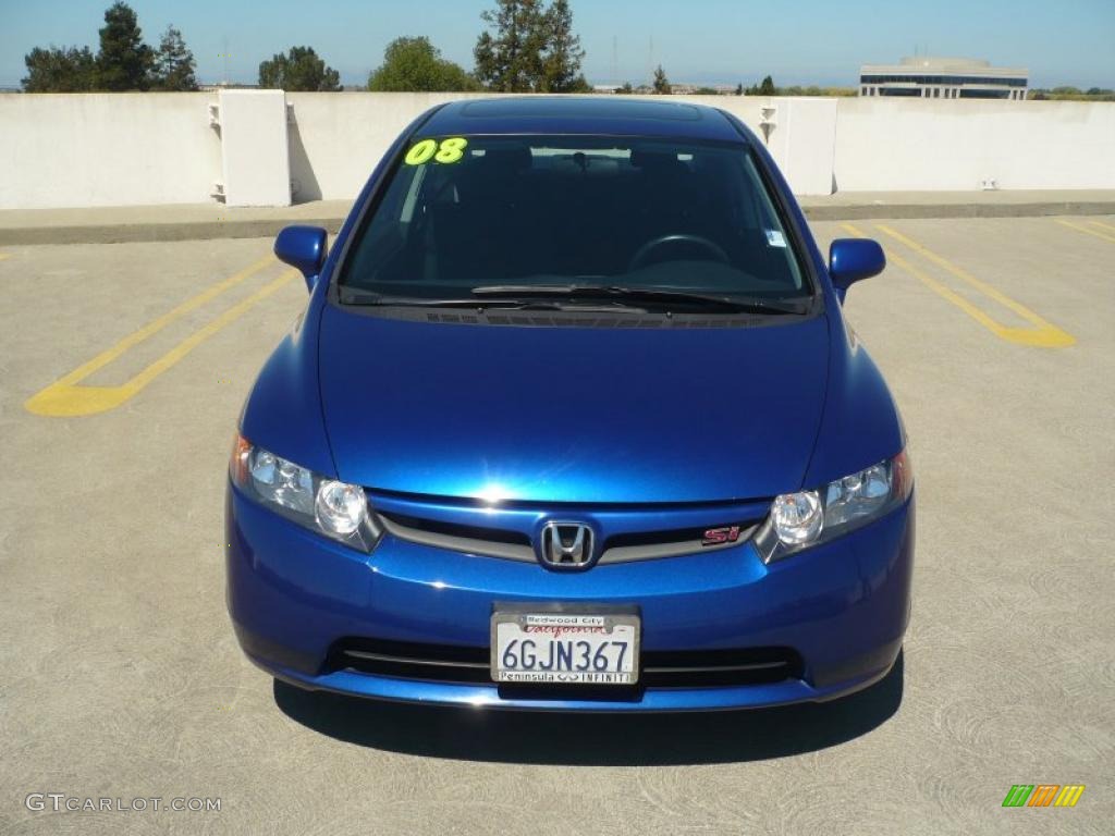 2008 Civic Si Sedan - Fiji Blue Pearl / Black photo #2