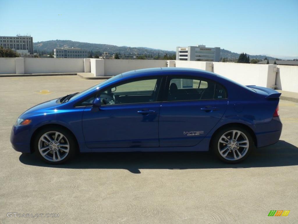 2008 Civic Si Sedan - Fiji Blue Pearl / Black photo #4