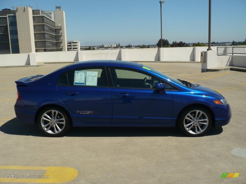 2008 Civic Si Sedan - Fiji Blue Pearl / Black photo #8