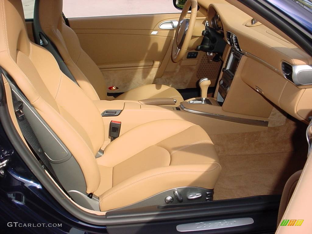2008 911 Turbo Coupe - Midnight Blue Metallic / Sand Beige photo #11