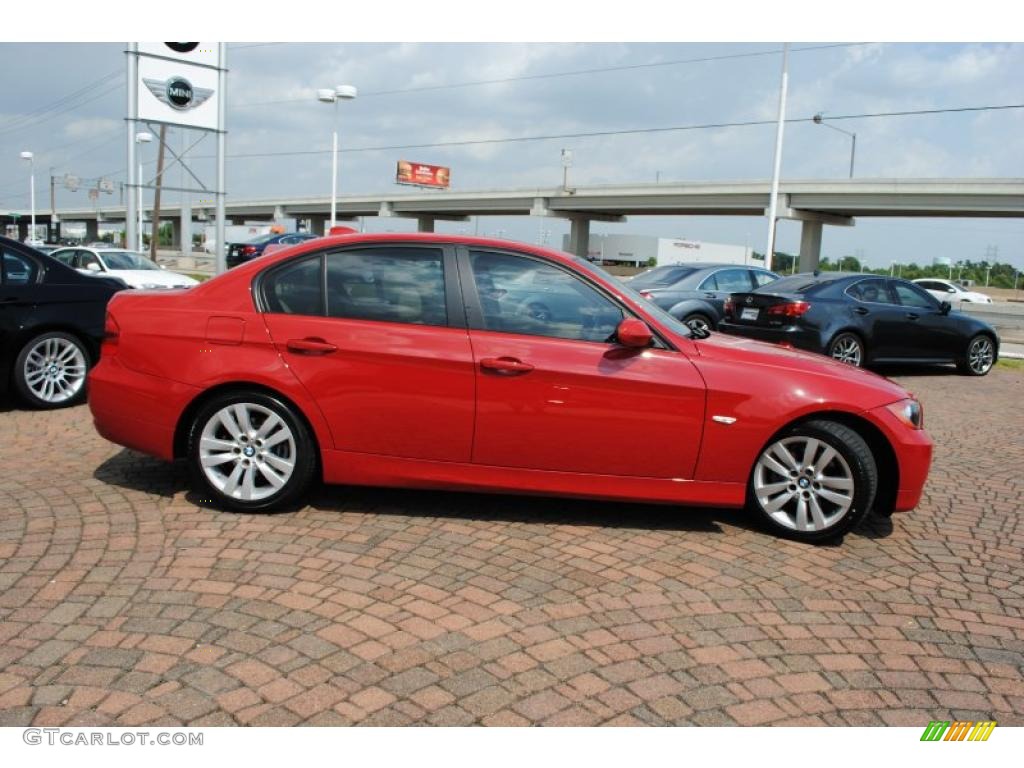 2007 3 Series 328i Sedan - Crimson Red / Beige photo #6
