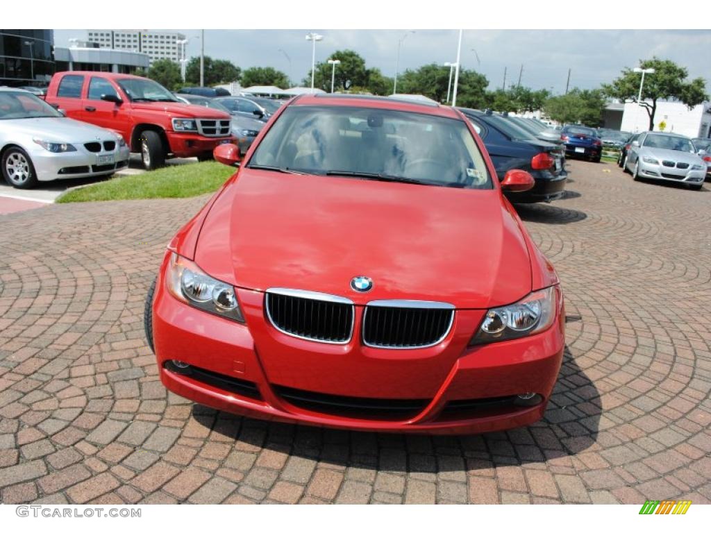 2007 3 Series 328i Sedan - Crimson Red / Beige photo #8