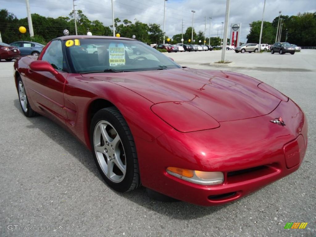 2001 Corvette Coupe - Magnetic Red II Metallic / Black photo #13