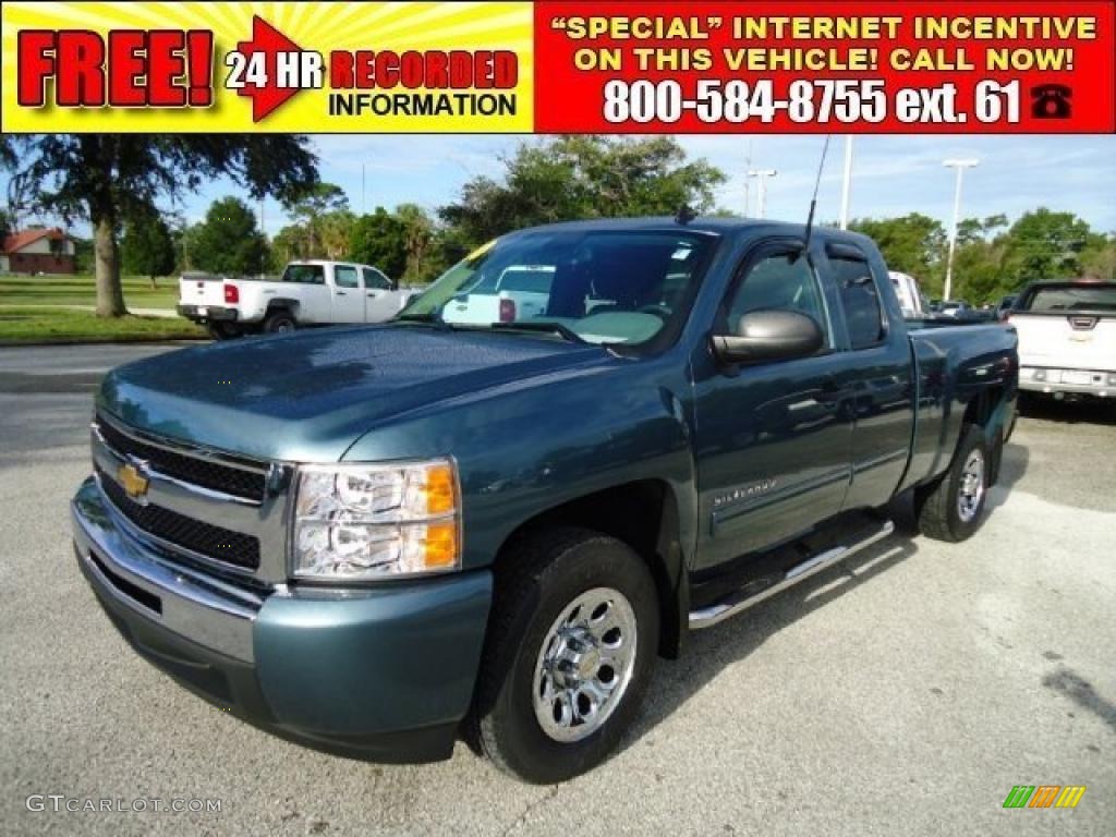 2010 Silverado 1500 LS Extended Cab - Blue Granite Metallic / Dark Titanium photo #1