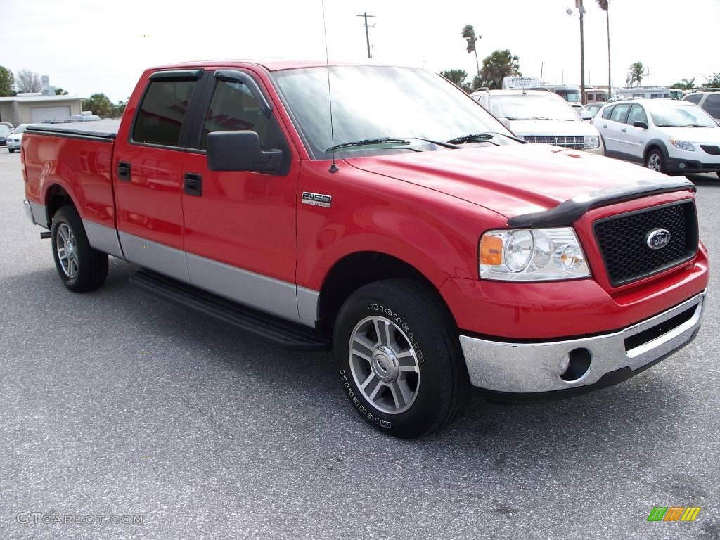 2006 F150 XLT SuperCrew - Bright Red / Medium/Dark Flint photo #3