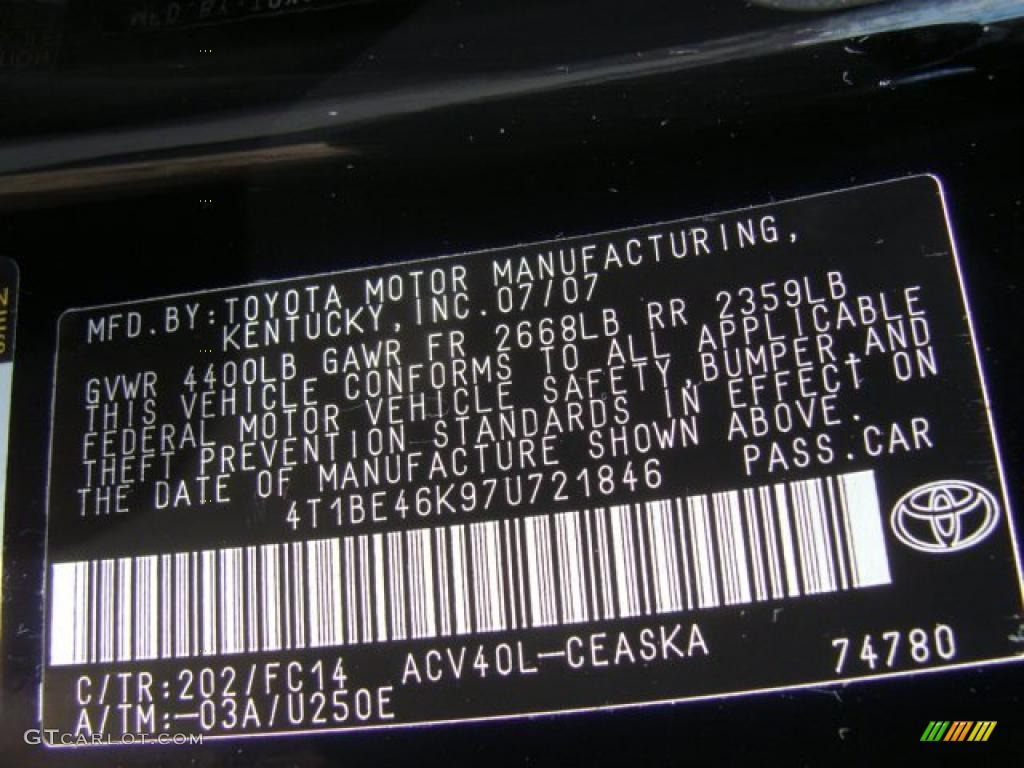 2007 Camry SE - Black / Ash photo #15