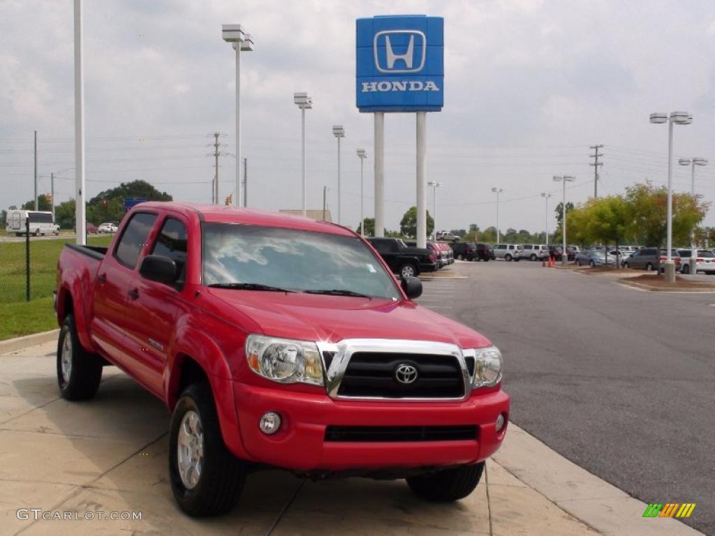 2006 Tacoma V6 PreRunner Double Cab - Radiant Red / Graphite Gray photo #2