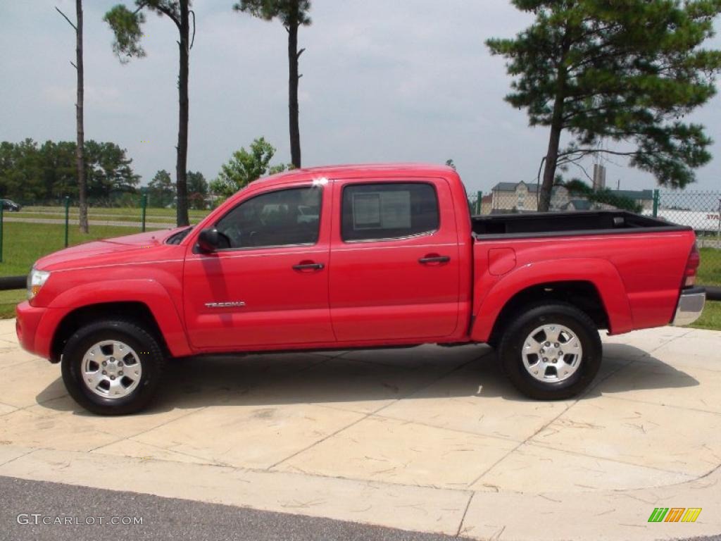 2006 Tacoma V6 PreRunner Double Cab - Radiant Red / Graphite Gray photo #10