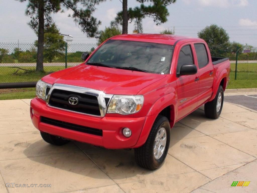 2006 Tacoma V6 PreRunner Double Cab - Radiant Red / Graphite Gray photo #14