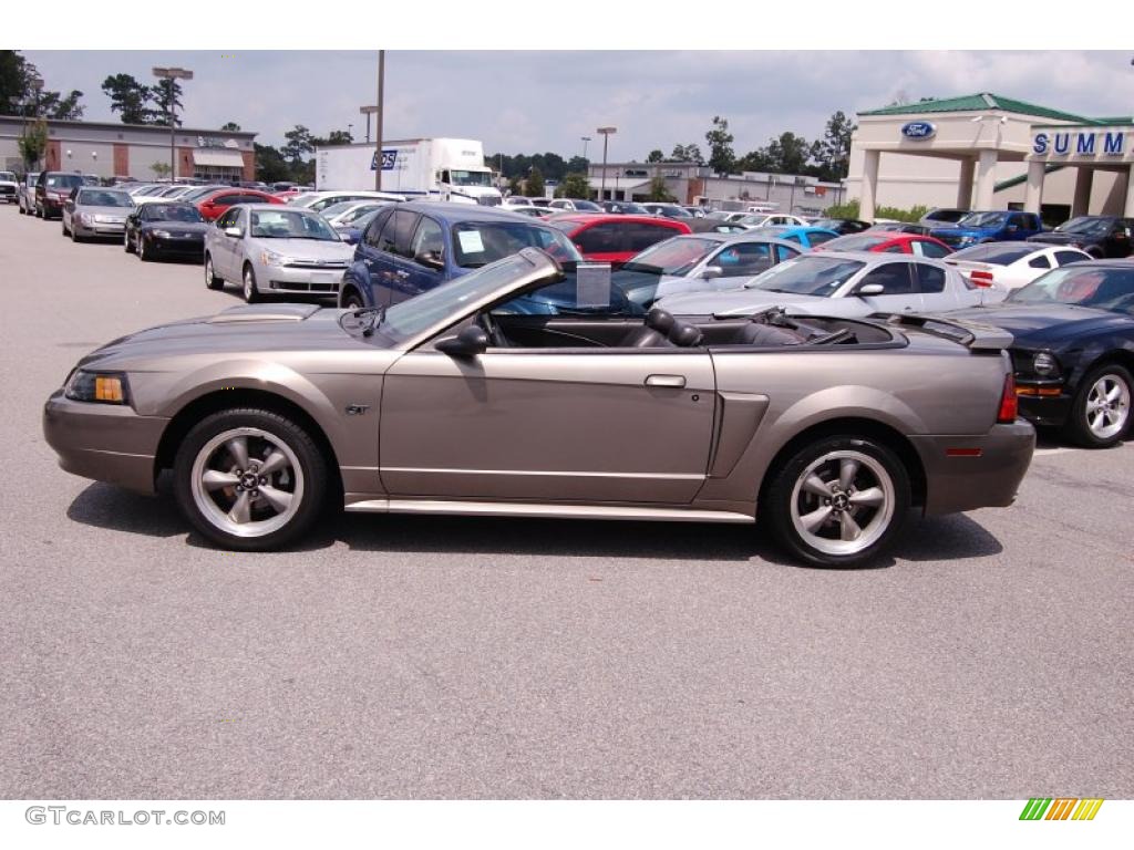 2002 Mustang GT Convertible - Mineral Grey Metallic / Dark Charcoal photo #2