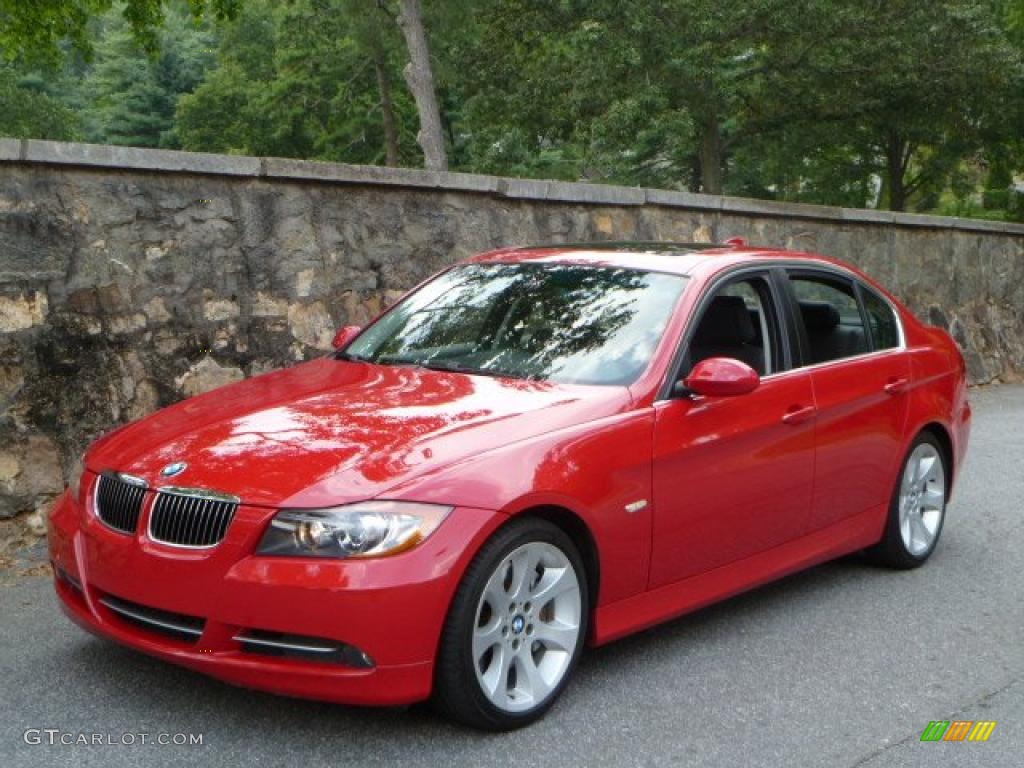 2007 3 Series 335i Sedan - Crimson Red / Black photo #2