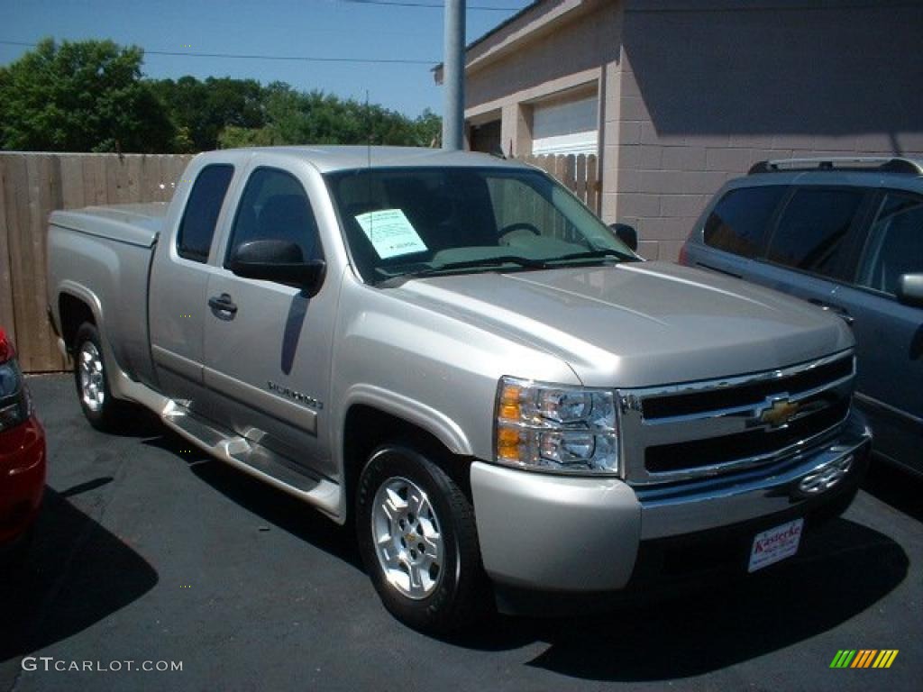 2008 Silverado 1500 LS Extended Cab - Silver Birch Metallic / Dark Titanium photo #1