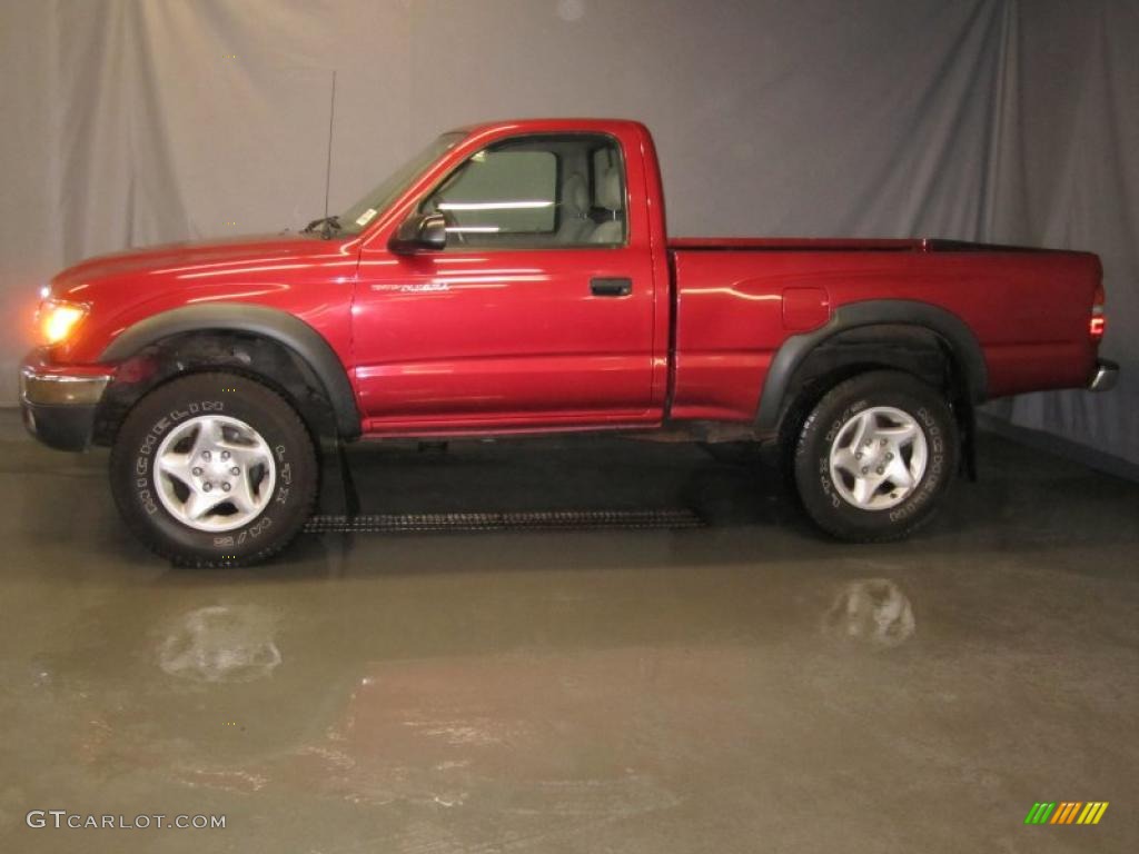 2002 Tacoma Regular Cab 4x4 - Impulse Red Pearl / Oak photo #2