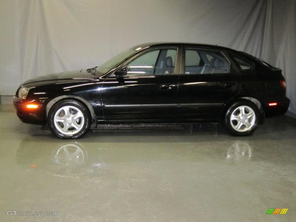 2006 Elantra GT Hatchback - Ebony Black / Gray photo #2