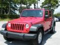 2008 Flame Red Jeep Wrangler Unlimited X  photo #1