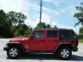 2008 Flame Red Jeep Wrangler Unlimited X  photo #2