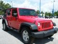 2008 Flame Red Jeep Wrangler Unlimited X  photo #7
