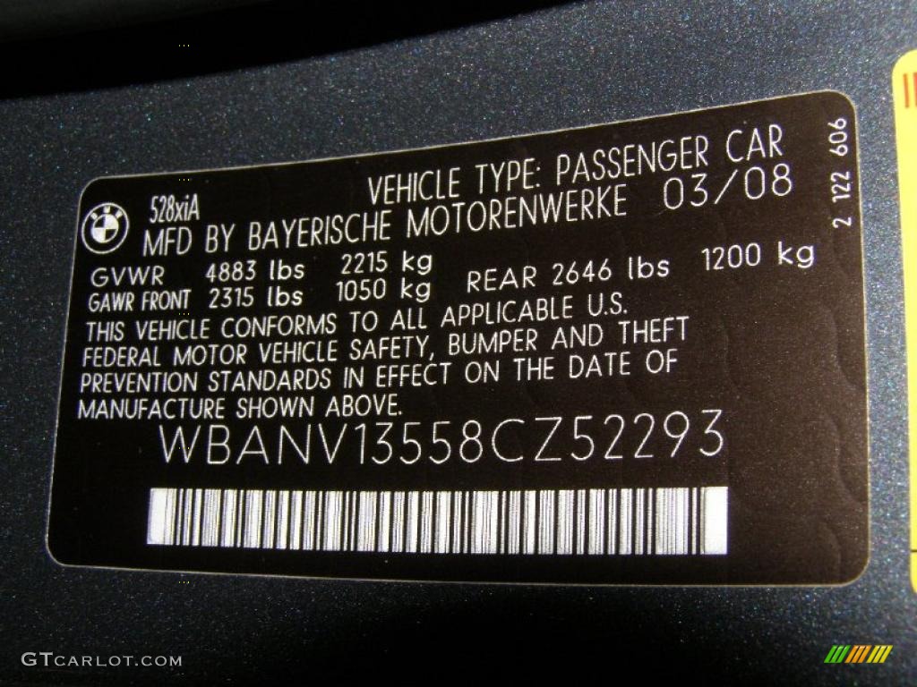 2008 5 Series 528xi Sedan - Platinum Grey Metallic / Black photo #18