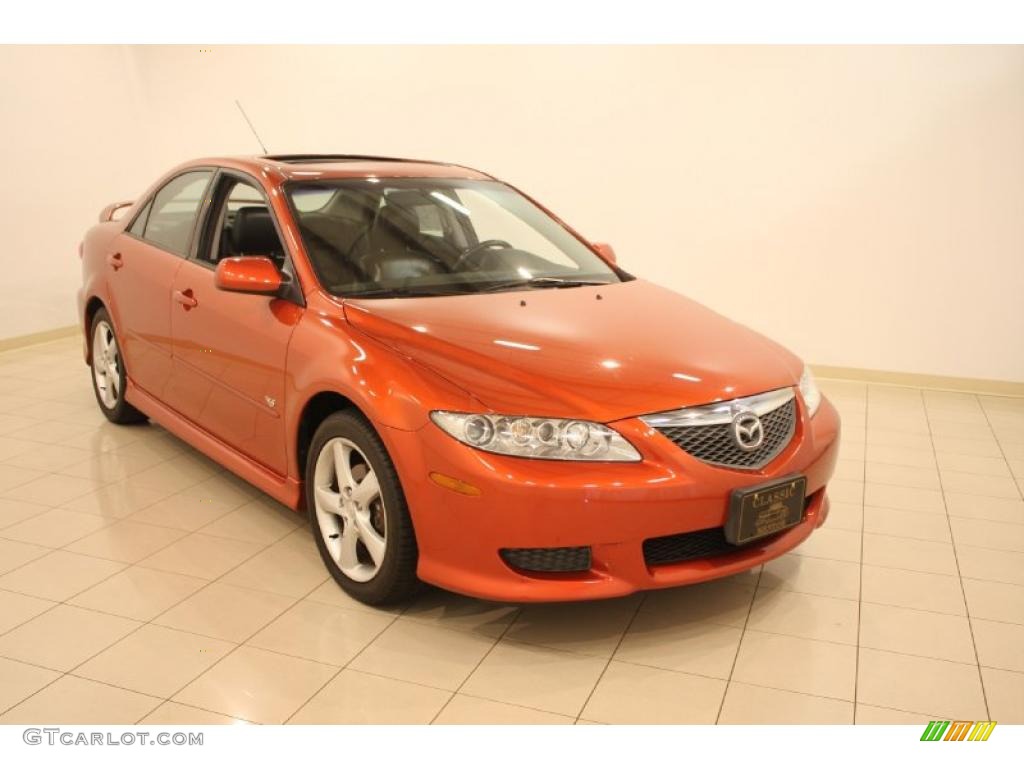 2004 MAZDA6 s Sport Sedan - Blazing Copper Metallic / Black photo #1