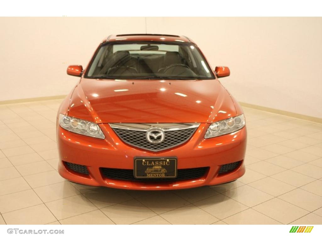 2004 MAZDA6 s Sport Sedan - Blazing Copper Metallic / Black photo #2
