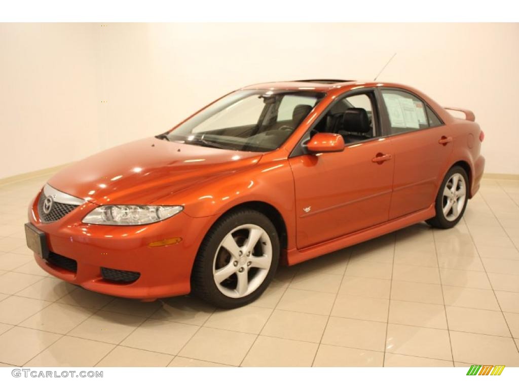2004 MAZDA6 s Sport Sedan - Blazing Copper Metallic / Black photo #3