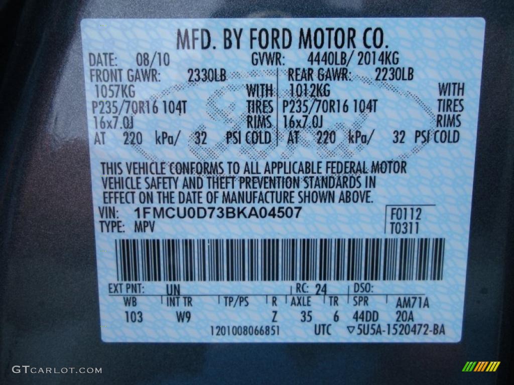 2011 Escape XLT - Steel Blue Metallic / Charcoal Black photo #12