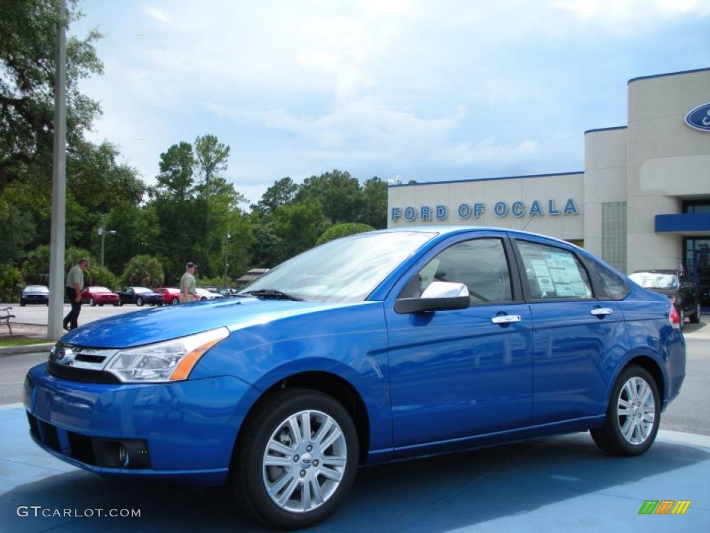 2011 Focus SEL Sedan - Blue Flame Metallic / Medium Stone photo #1