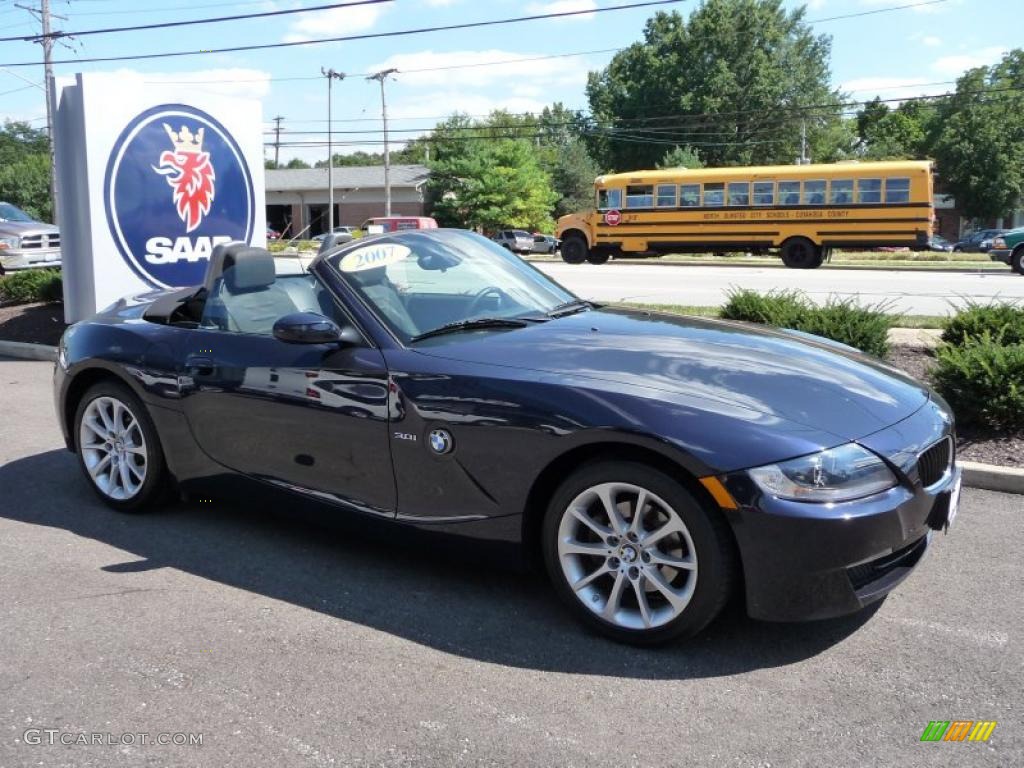 2007 Z4 3.0i Roadster - Monaco Blue Metallic / Black photo #4