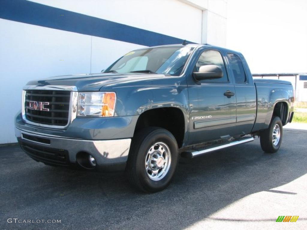 2008 Stealth Gray Metallic Gmc Sierra 2500hd Sle Extended Cab 4x4 Stealth Gray Metallic Gmc Sierra 2500hd